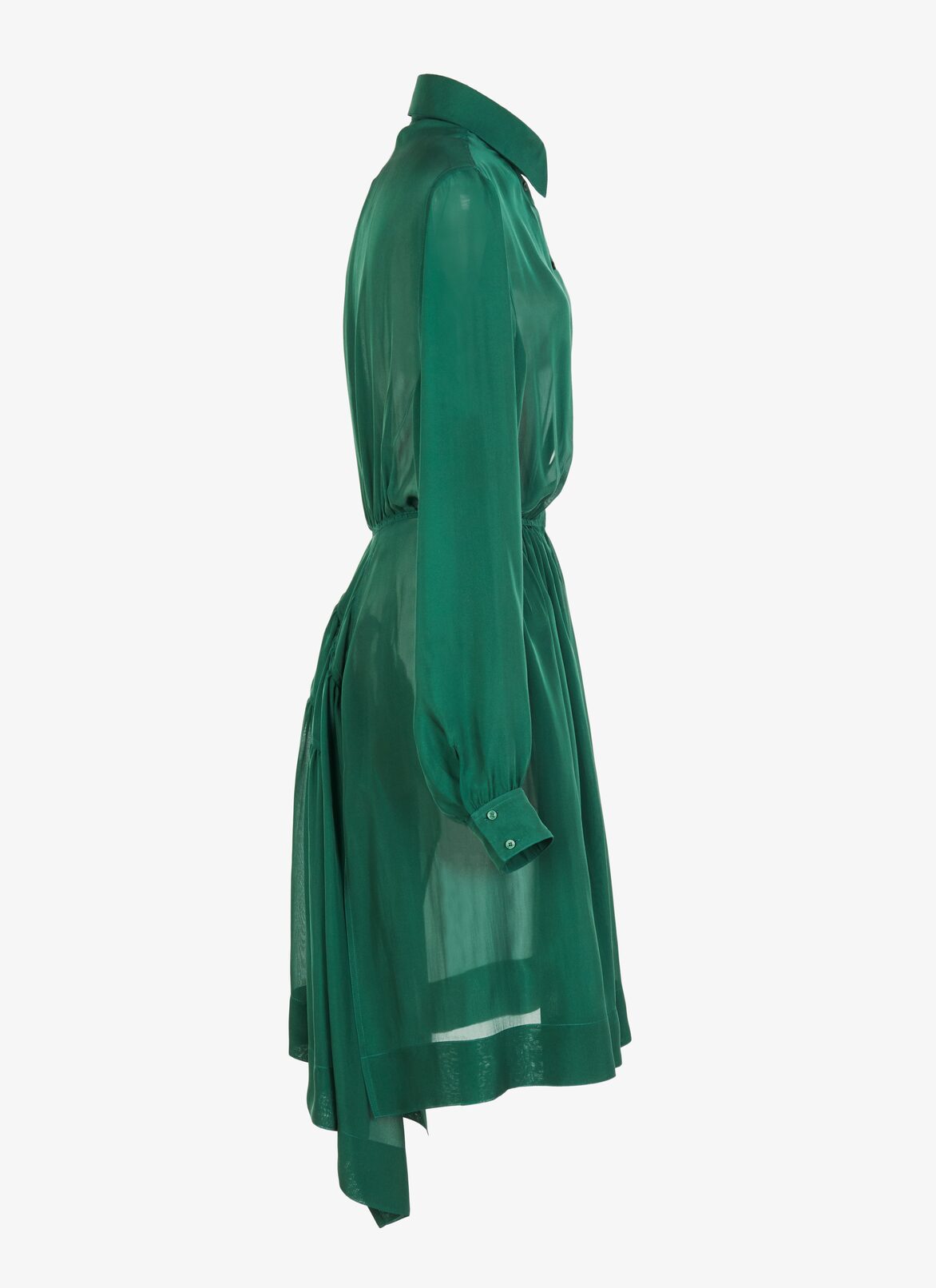 LONG SLEEVE DRESS MOUSSELINE GREEN EMPIRE ALAÏA GREEN  LONG SLEEVE DRESS MOUSSELINE GREEN EMPIRE